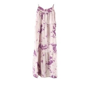 Cat & Jack Girls S‎ (7/8) Maxi Dress White & Purple Tie Dye Sleeveless Ruffle